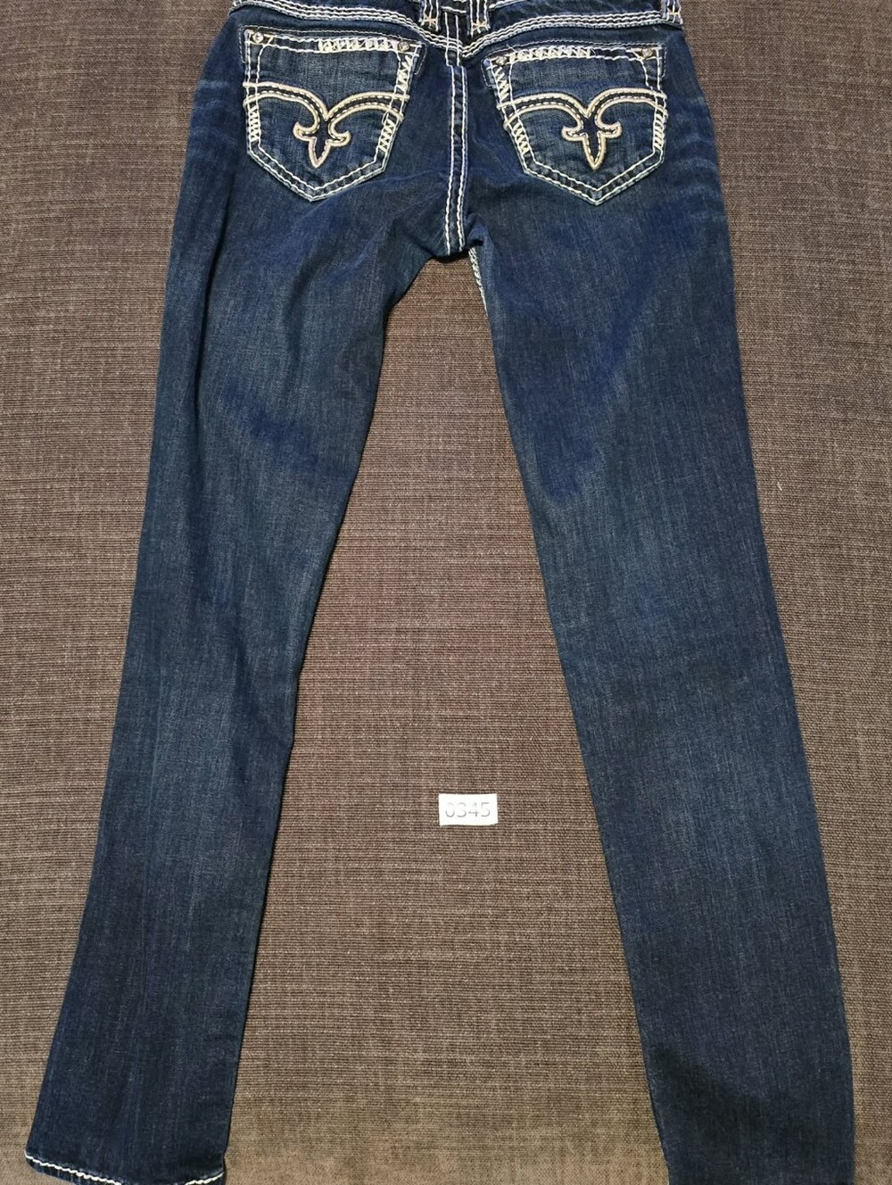 Rock Revival Women's Dark Blue Bootcut Jeans with Embroidered Back Pockets 28